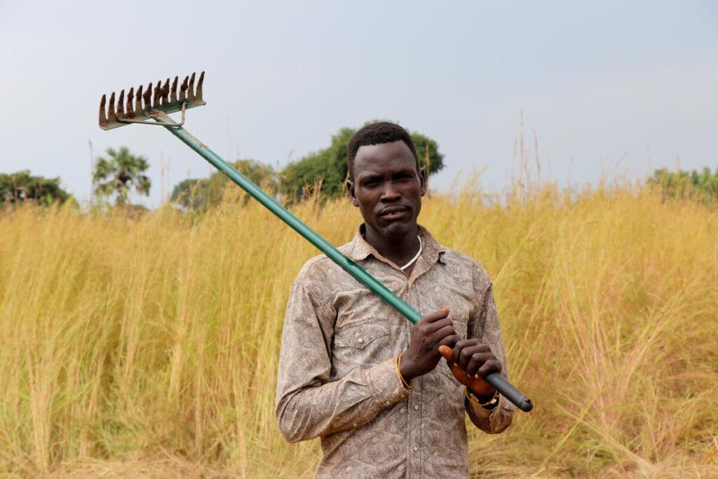 South Sudan. Deng Angui working on a road