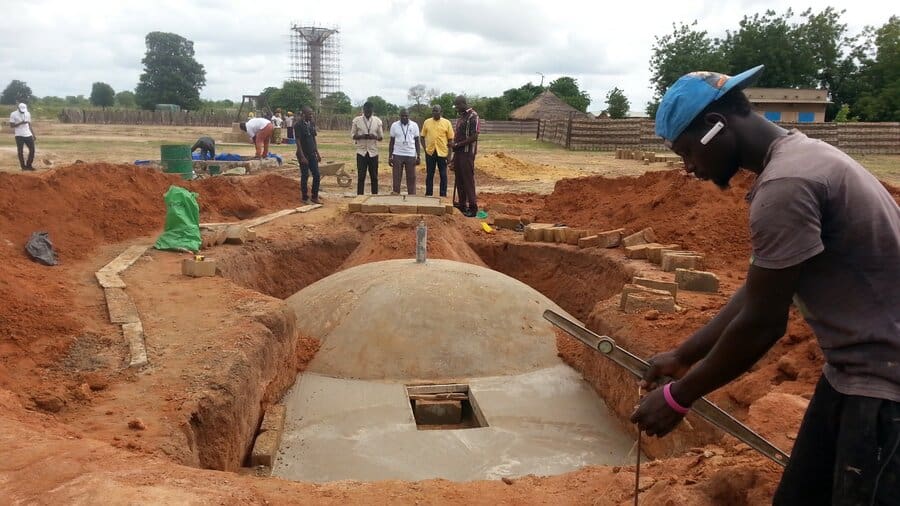 construction in Senegal on biodigester