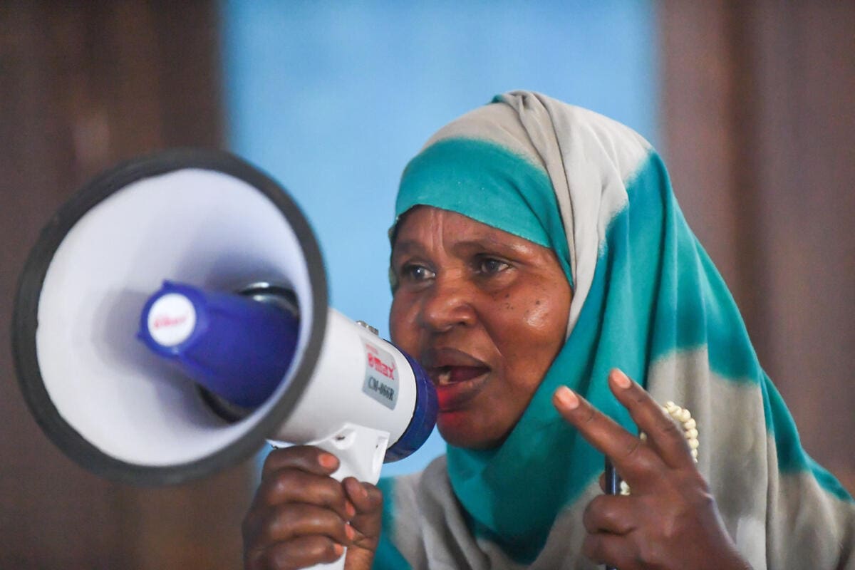 A woman in Ethiopia speaks about early warning systems